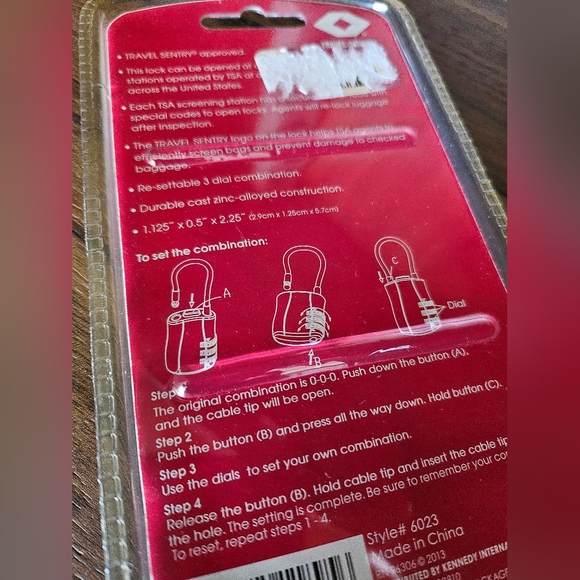 GForce 3 Digit Combination Coded Cable Luggage Lock Anti-theft Suitcase Orange - Picture 4 of 6